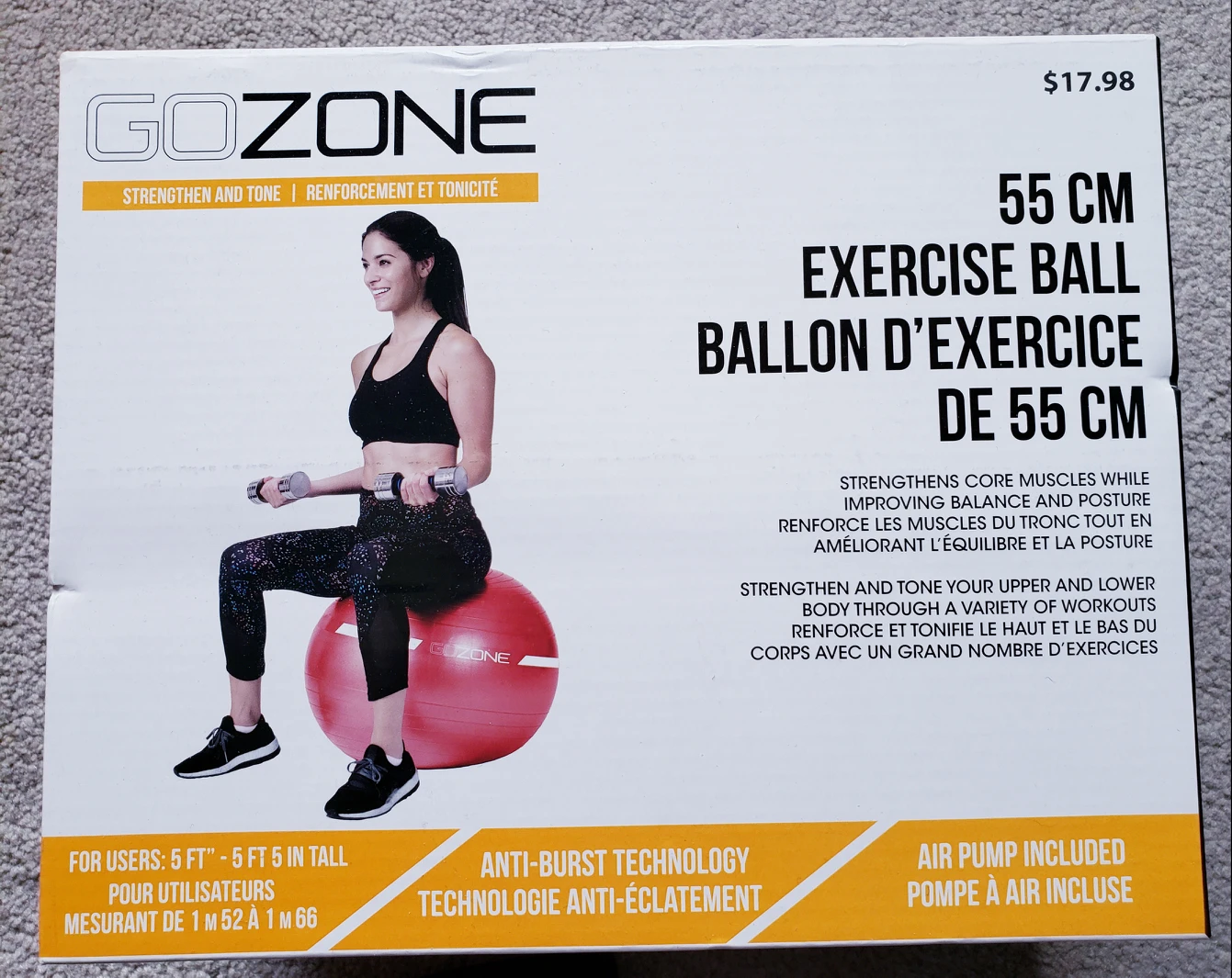 GOZONE Exercise Ball - New