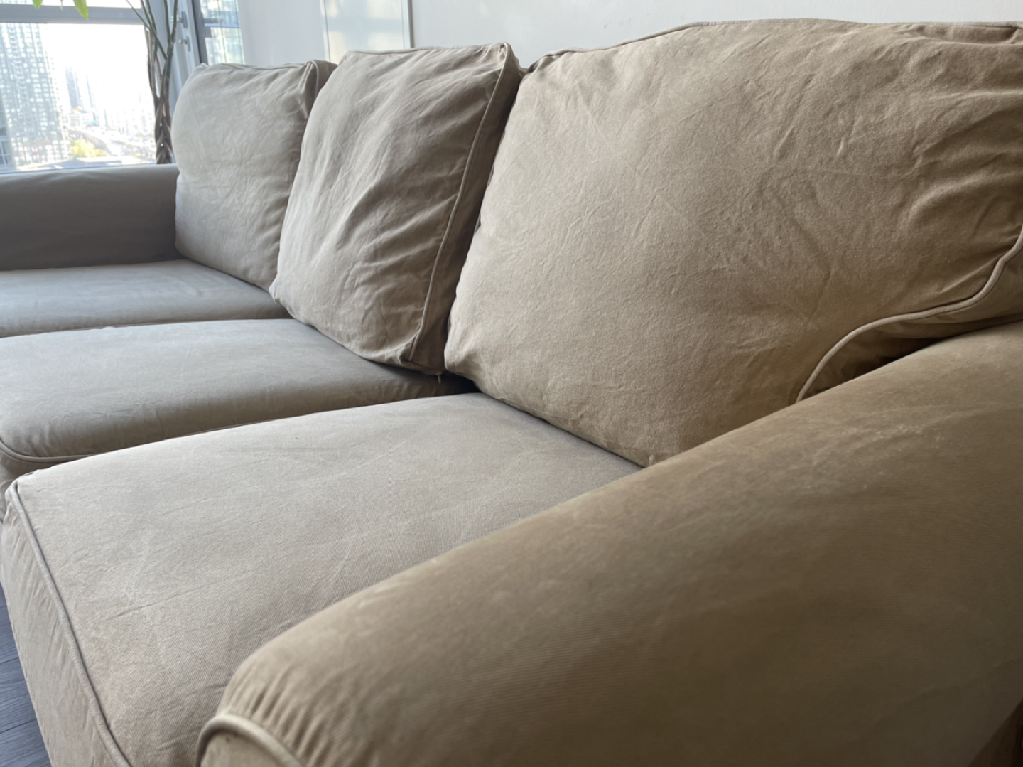 3 Seater Beige Sofa / Couch for sale - photo 3