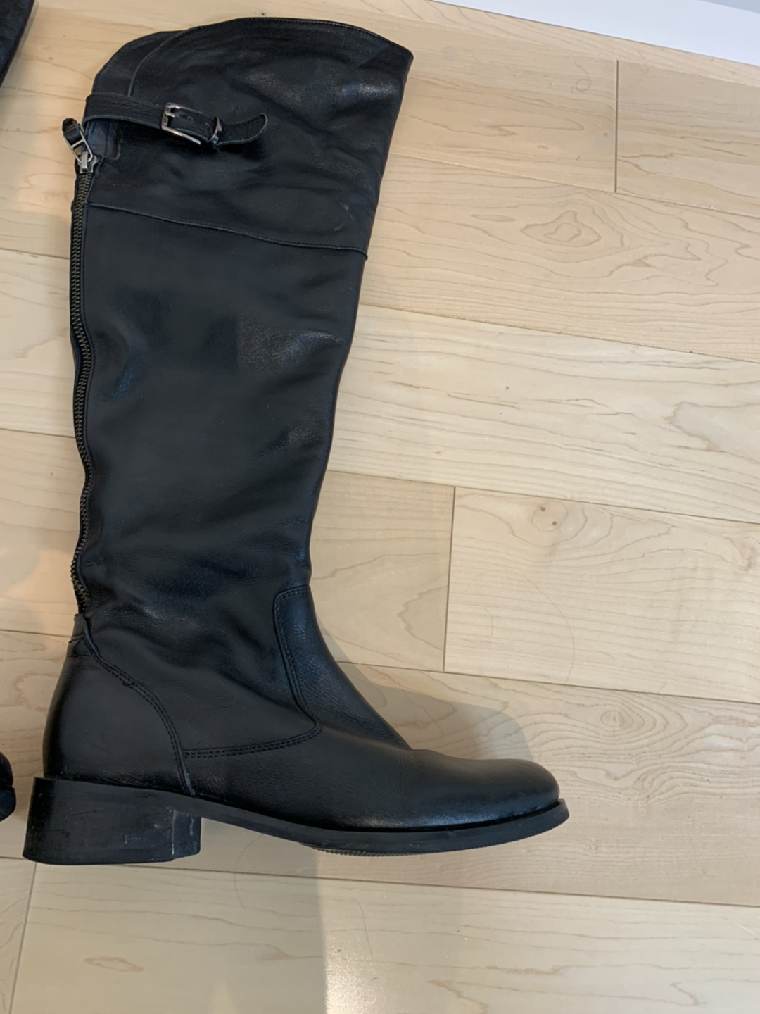 Black leather boots