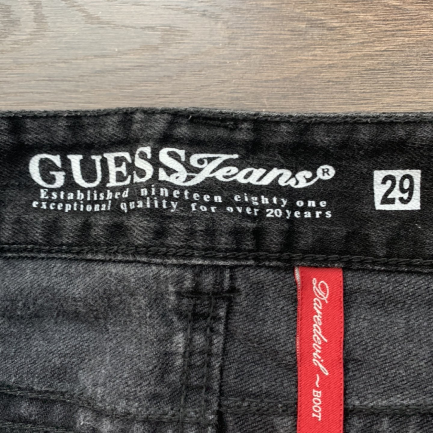 Guess daredevil jeans bootcut black womens size 29  - photo 4