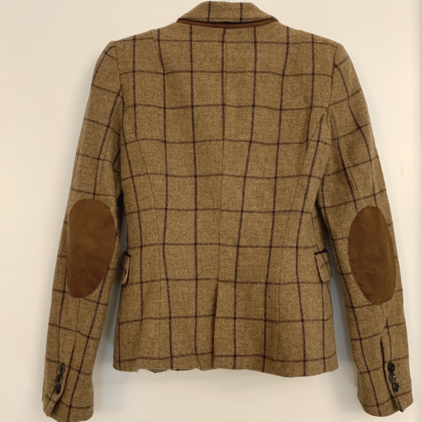 Wool blazer suit Zara women’s size small plaid brown tan   - photo 2