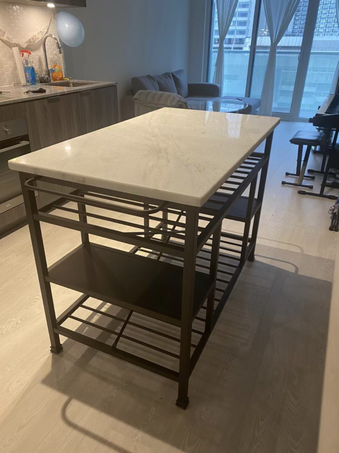 Real Marble Kitchen Island (like new, bought for $1300) thumbnail