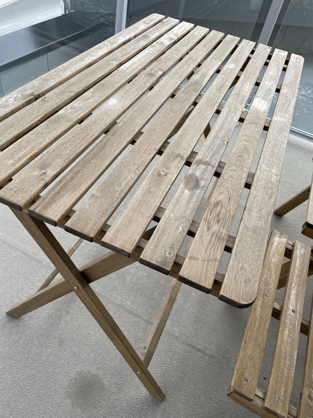 IKEA wood outdoor table set