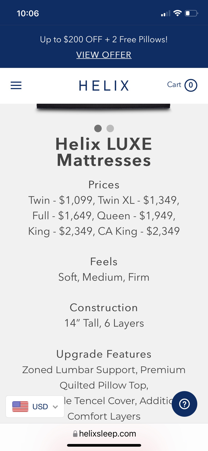 Helix Dusk Luxe Queen Mattress + Foundation. Medium firmness - photo 2