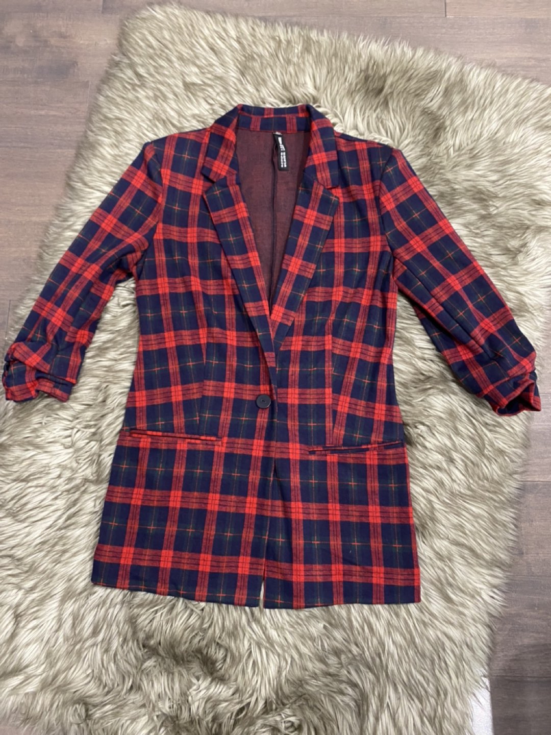 Design lab checkered blazer thumbnail