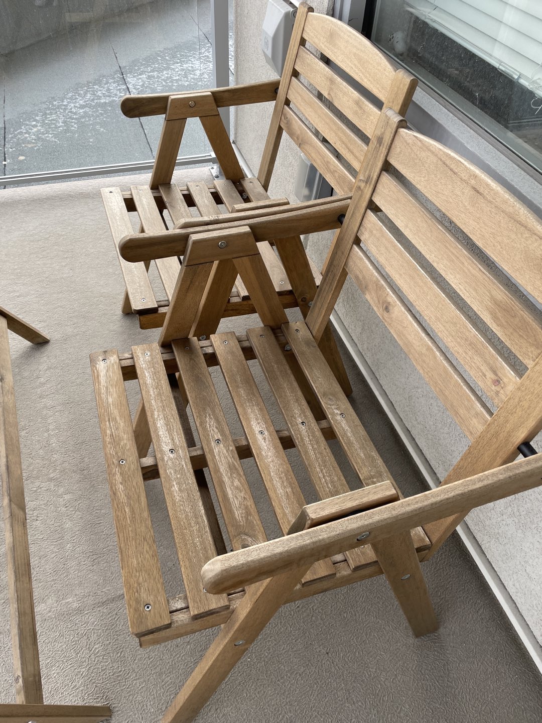 IKEA wood outdoor table set - photo 2