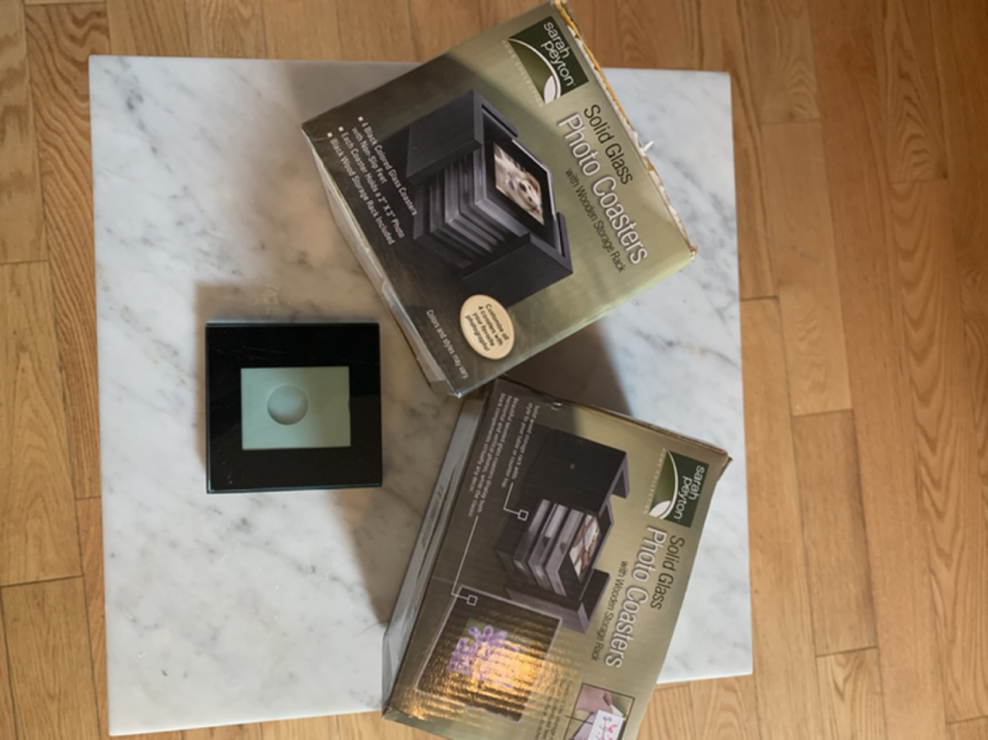 Glass picture coasters