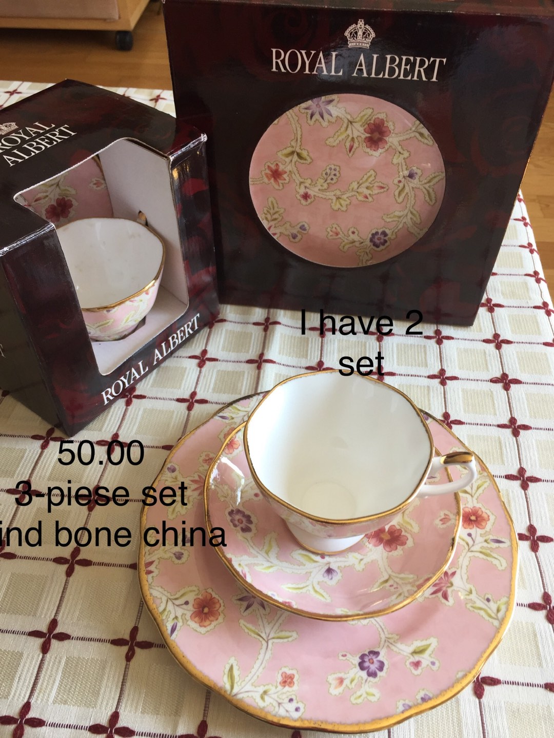 New Bone China Royal Albert 3 pieces tea set thumbnail