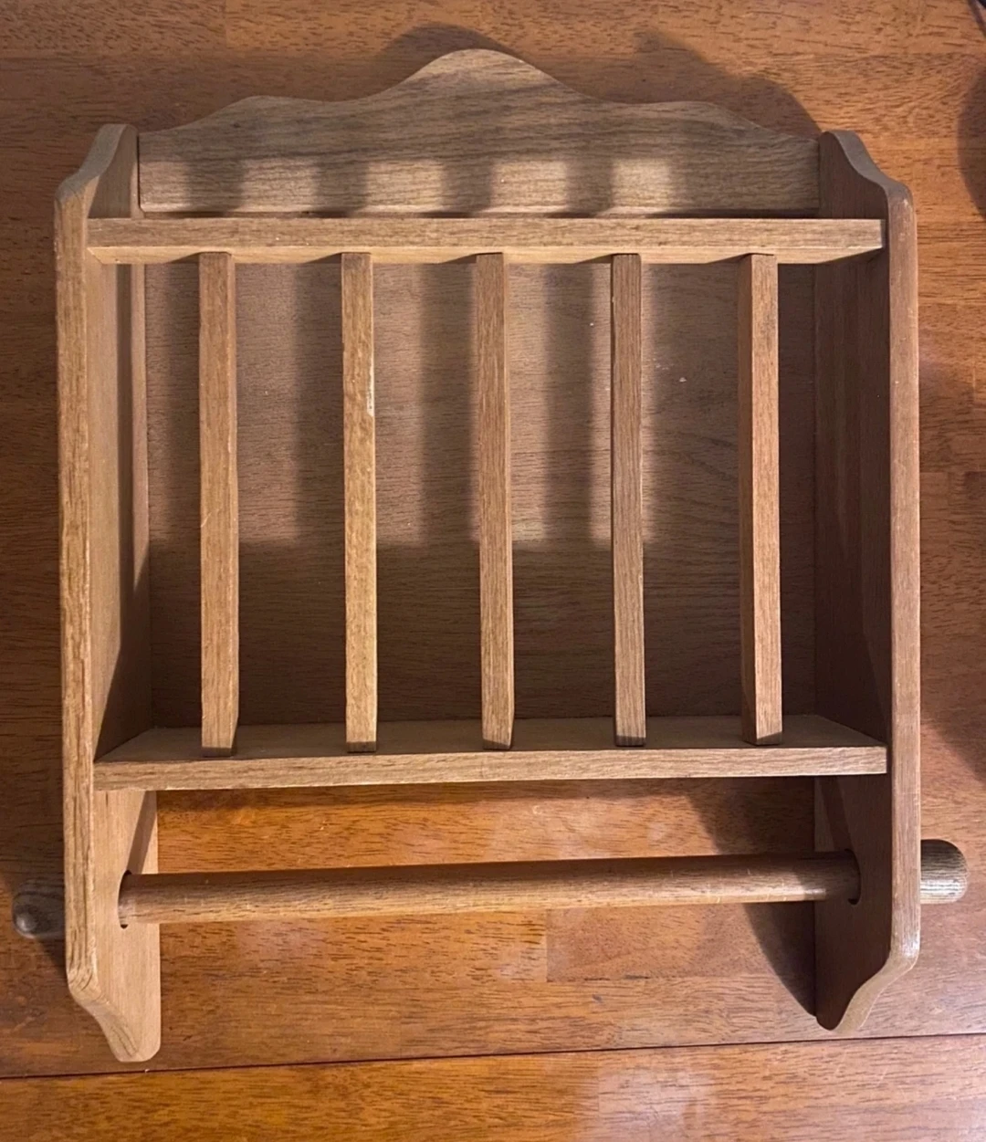 Antique Wooden Paper Towel Rack