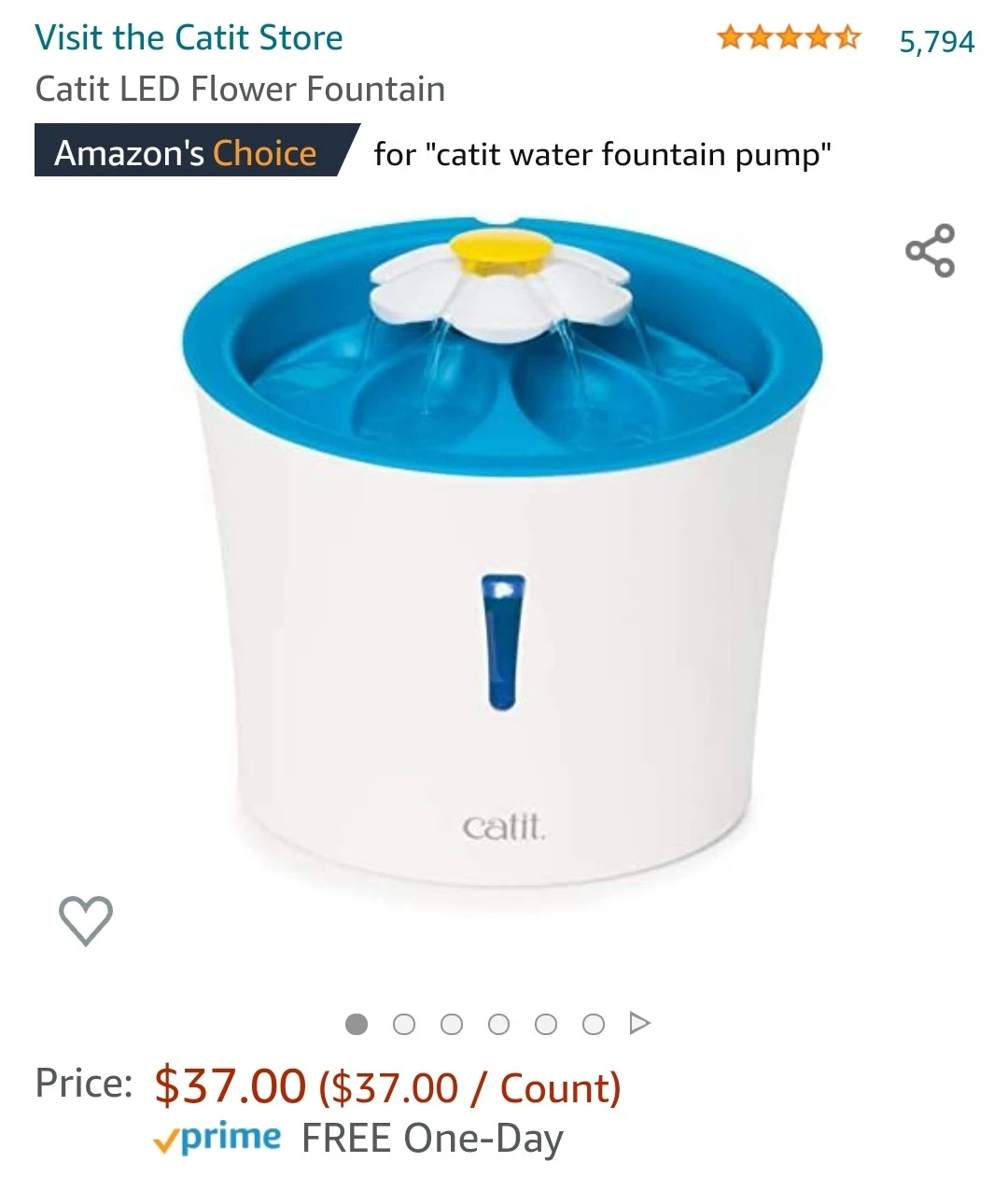 Catit LED water fountain thumbnail