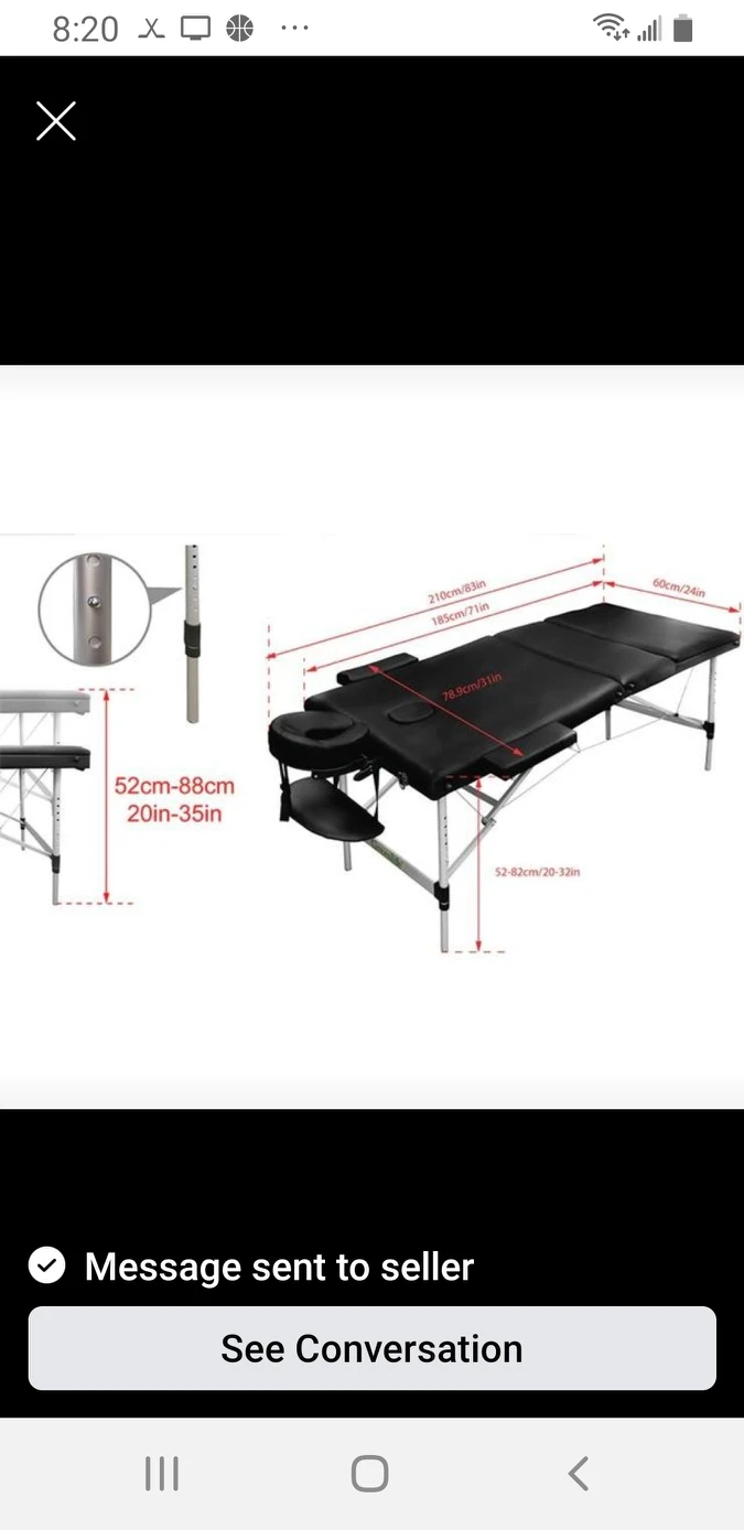 GreenLife Aluminum 84"L 3-Section Portable Bed