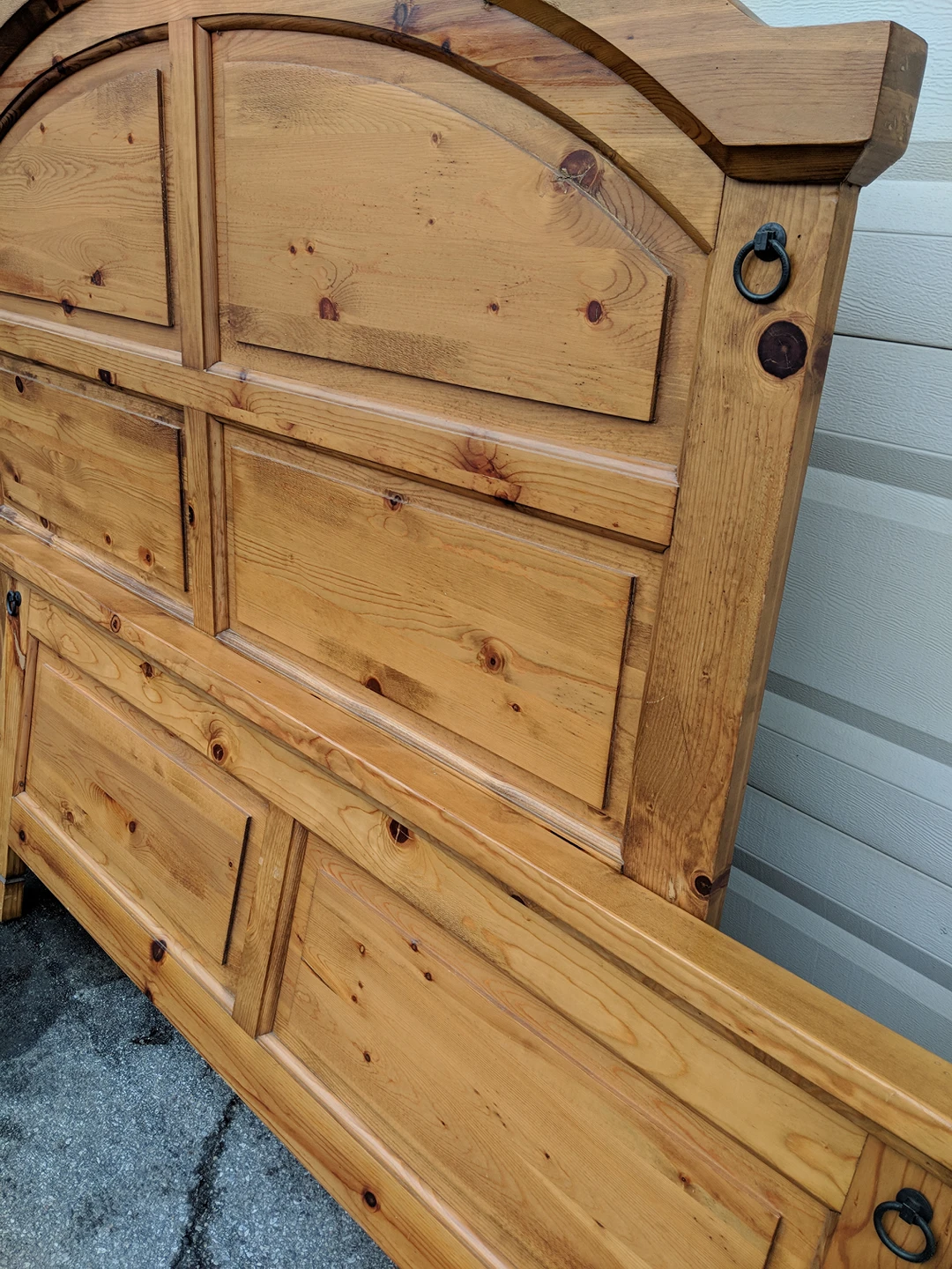 Queen size wooden pine bed headboard and footboard 🎁 - photo 4