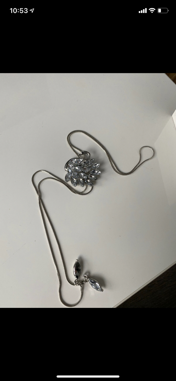 Louise Elliot Sparking Silver White Swan Necklace image indicator(3)