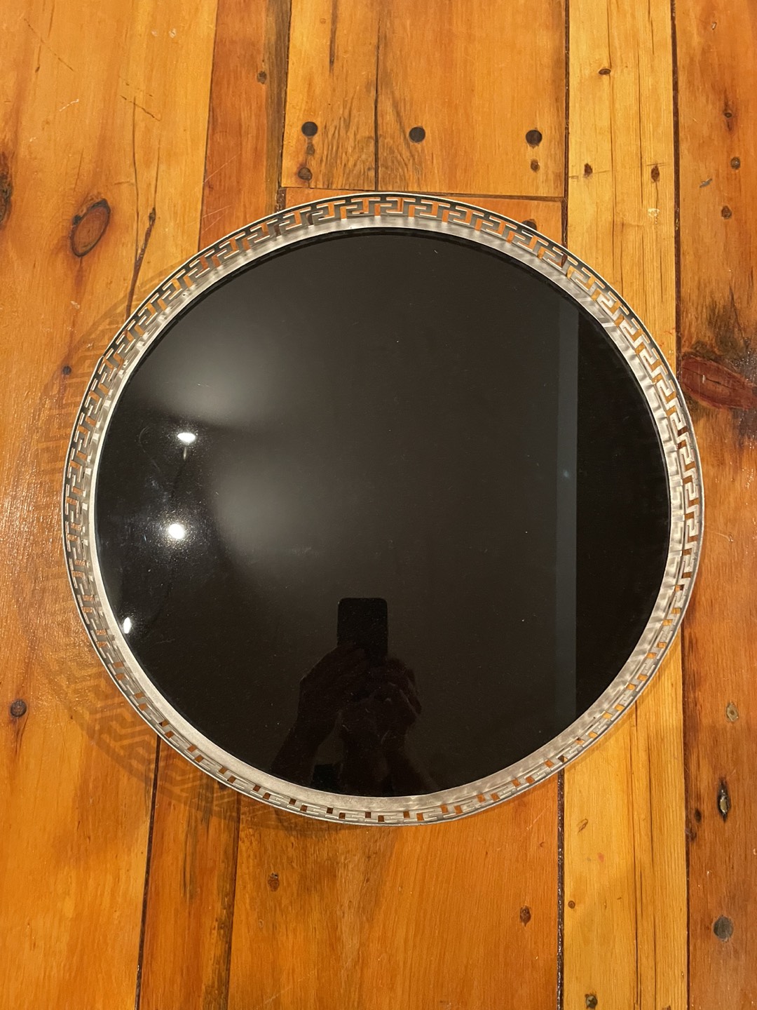 Black glass tray