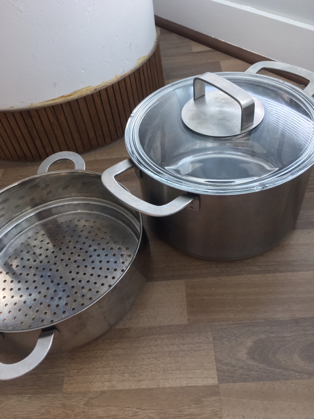 Stainless steel pot with steem thumbnail