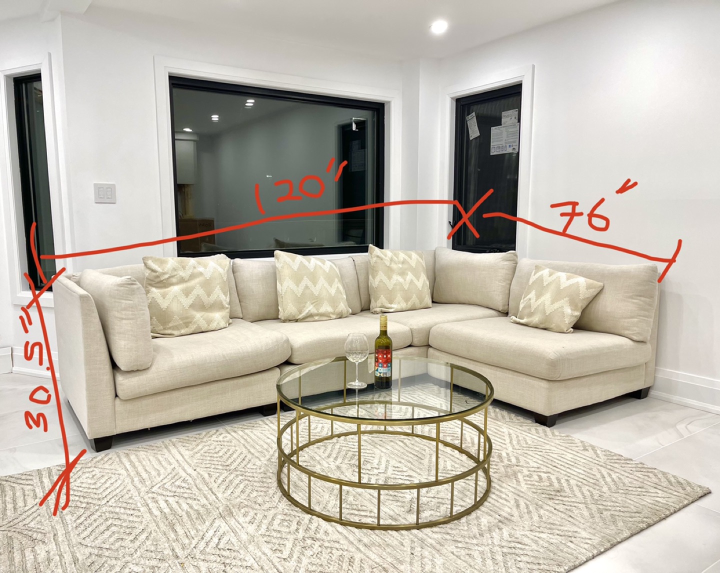 Zilli sectional sofa for sale no damage, moving sale - photo 3