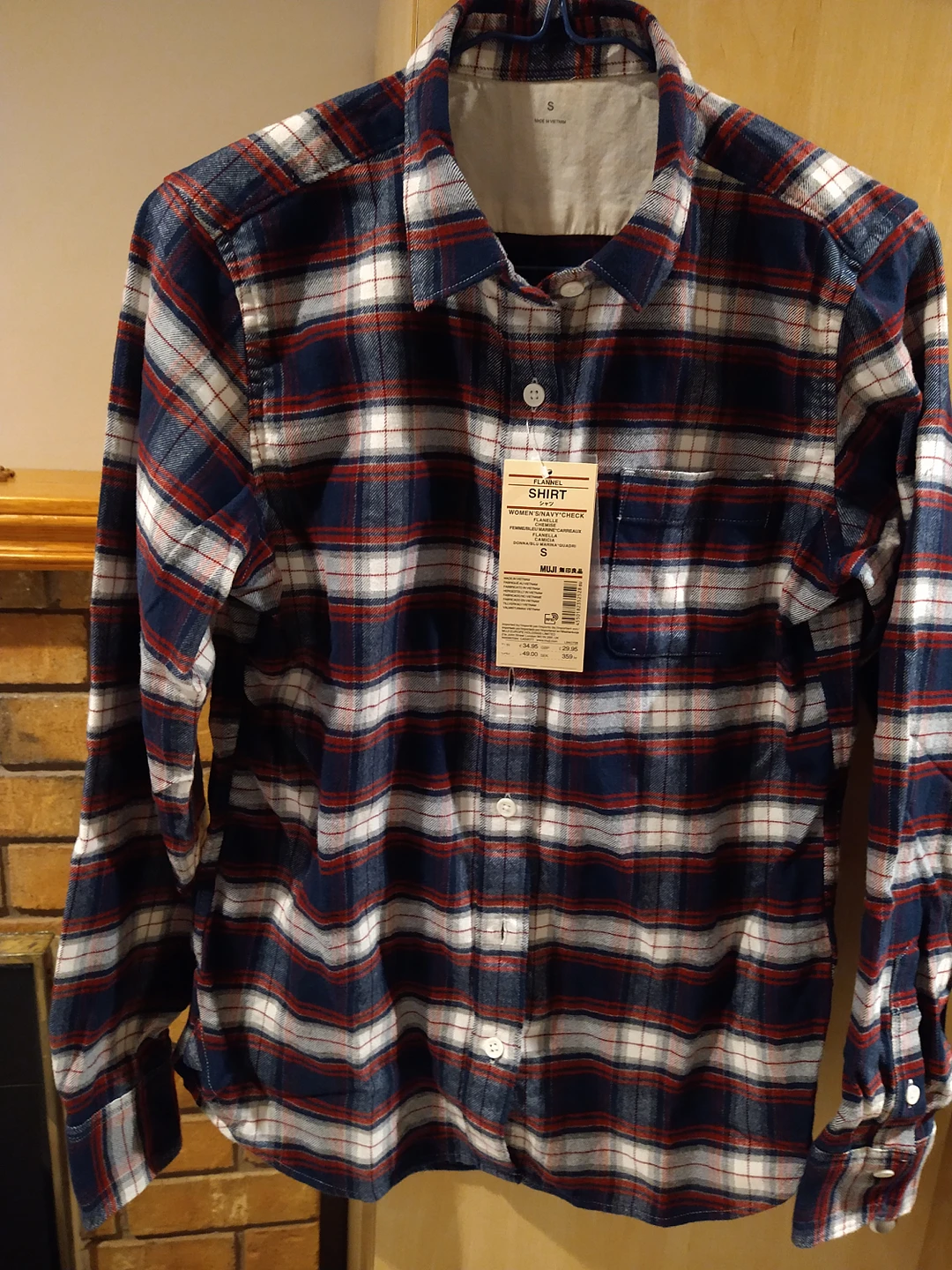 New Women's Navy Check Shirt thumbnail