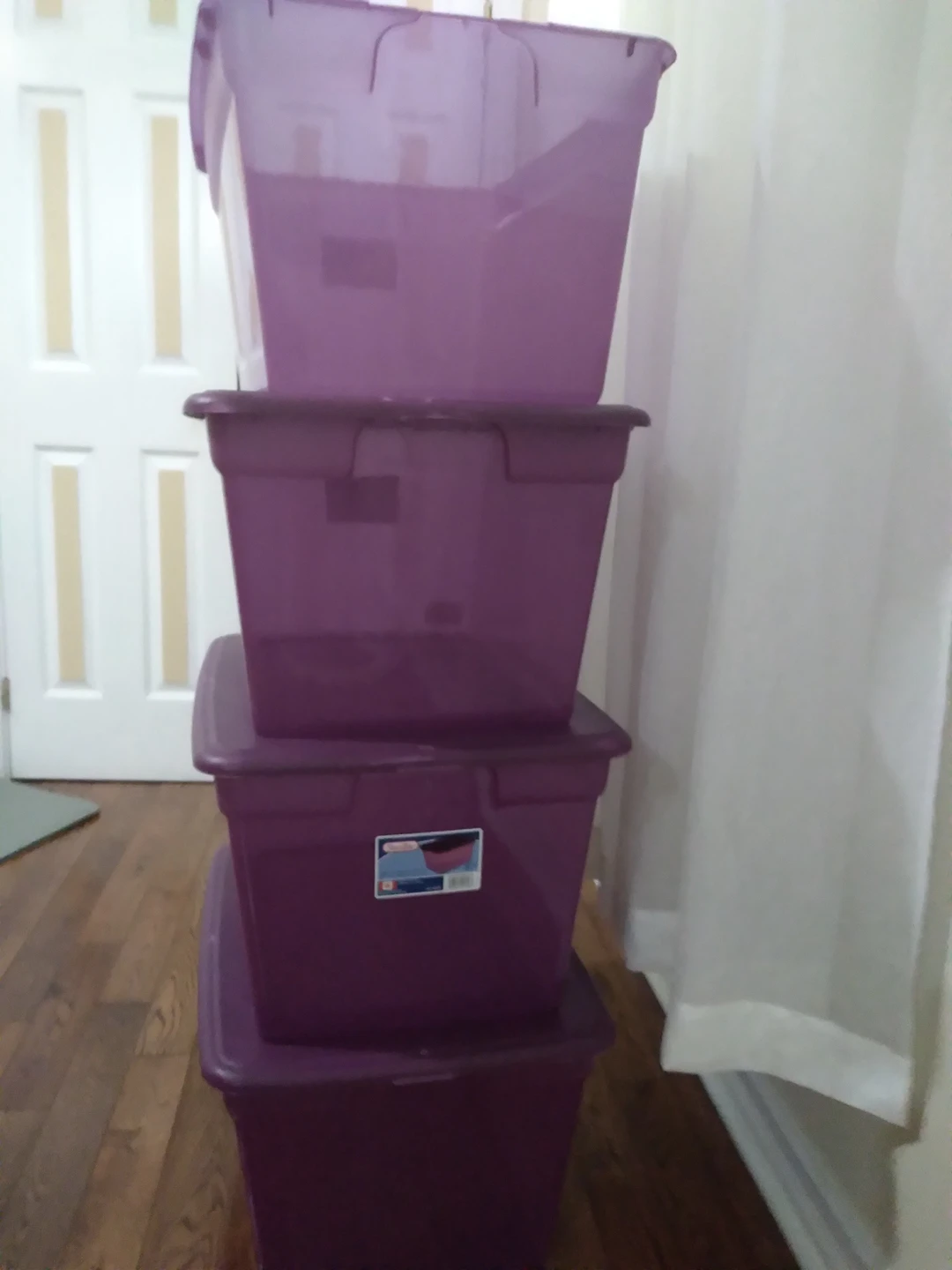 Plastic stackable closet storage boxes $3 Each image indicator(3)