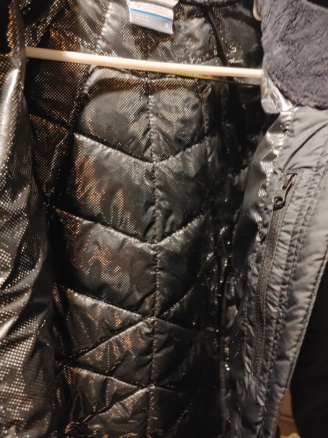 columbia omni heat black long jacket med - photo 2