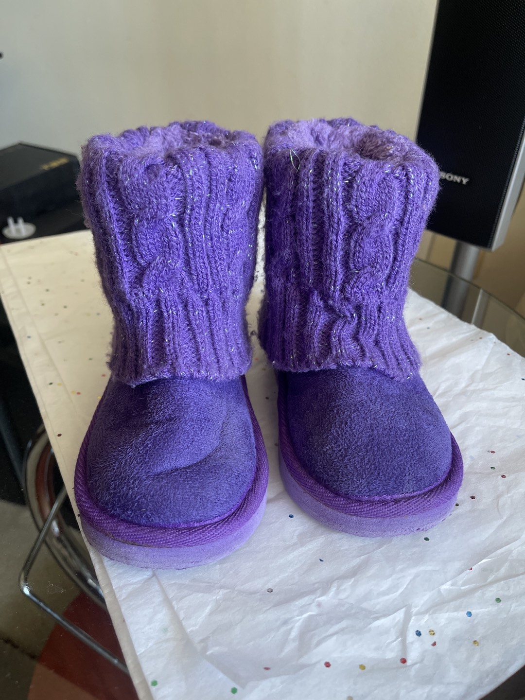 Purple boots  size 2-3T thumbnail