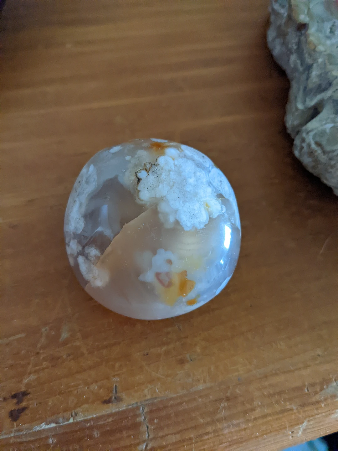 Flower Agate Palm Stone