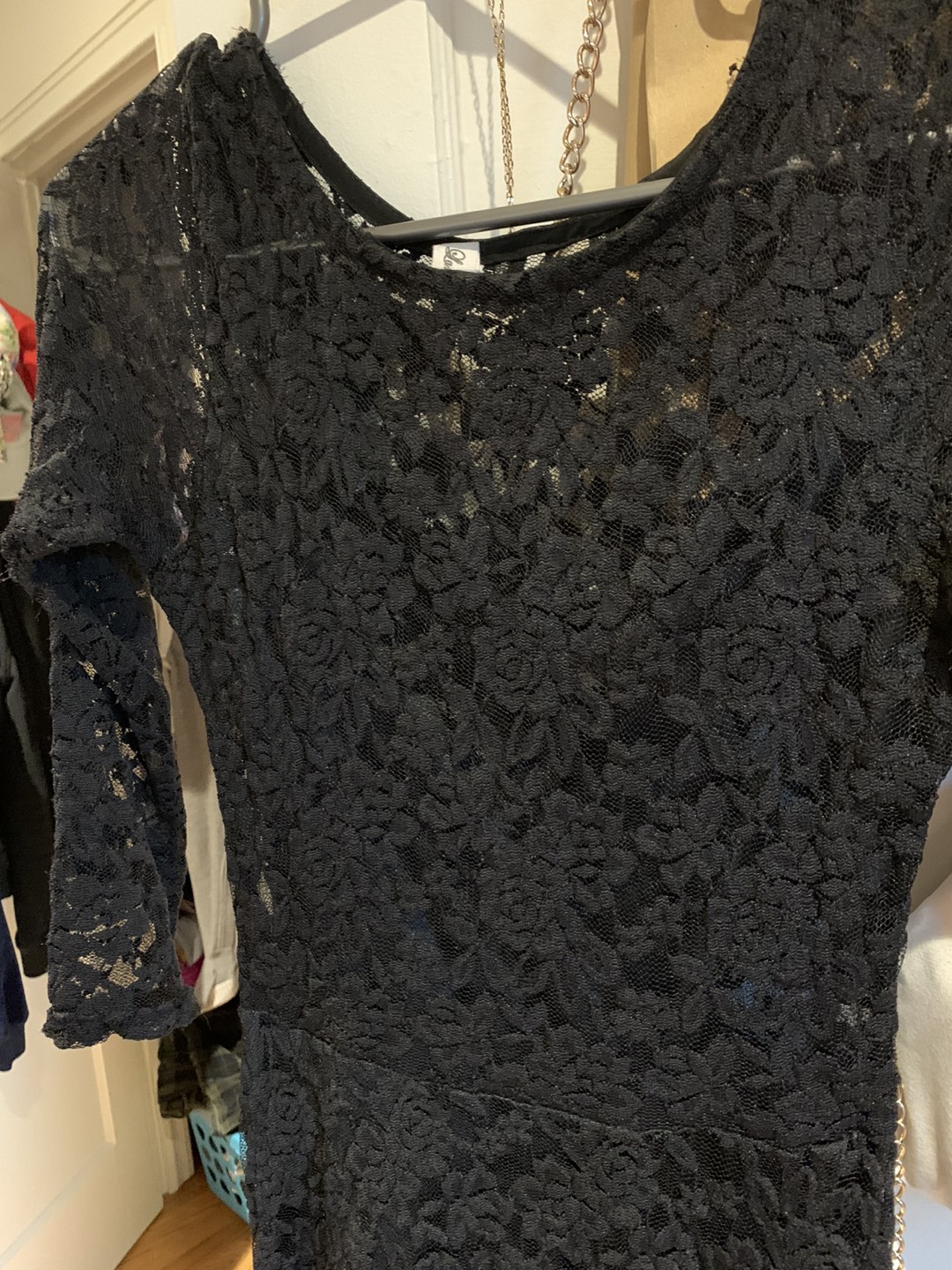 Woman Long Dress Lace see through- size M thumbnail