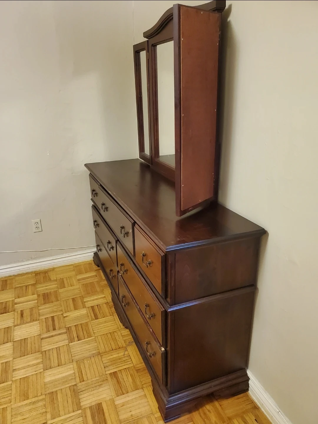 Wooden Dresser with Mirror thumbnail