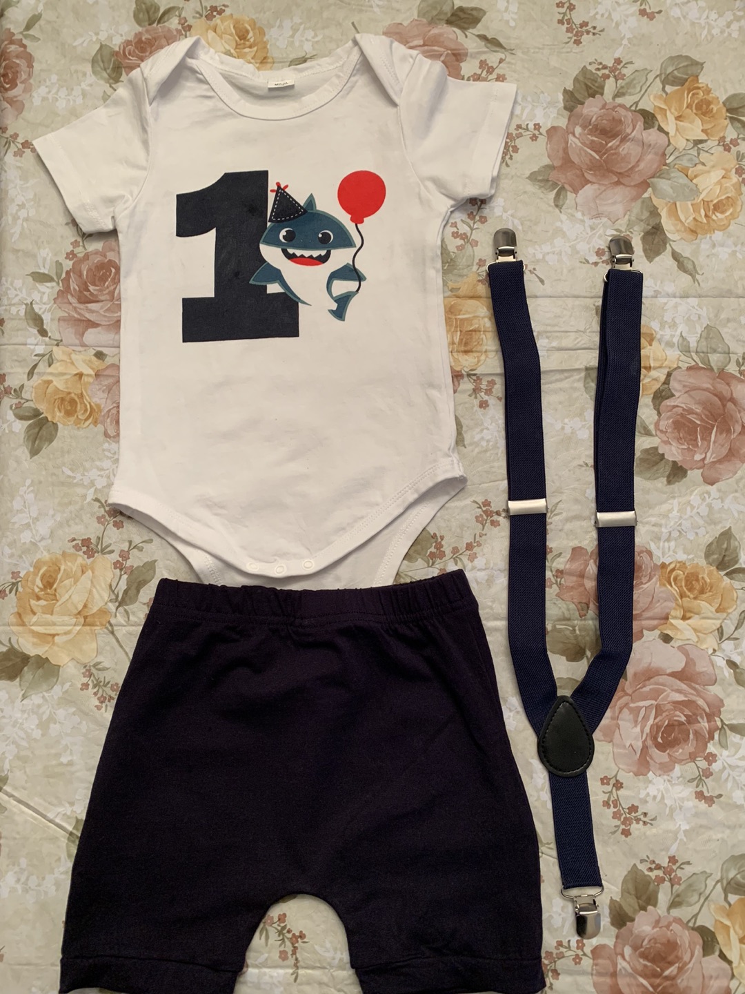 First Birthday Boy outfit Size 18-24 mo baby-shark decorations thumbnail