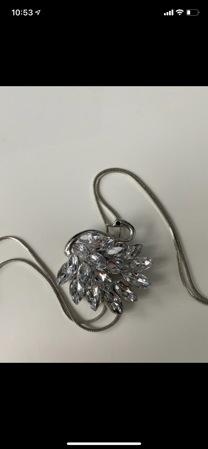 Louise Elliot Sparking Silver White Swan Necklace image indicator(2)