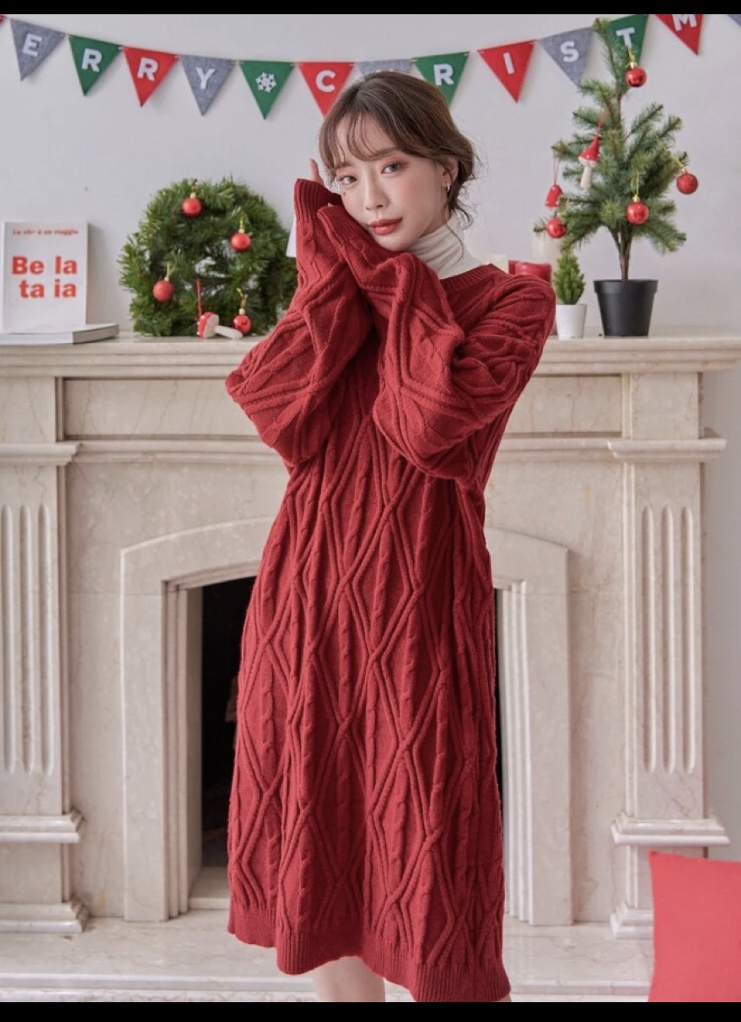 New Red sweater dress thumbnail