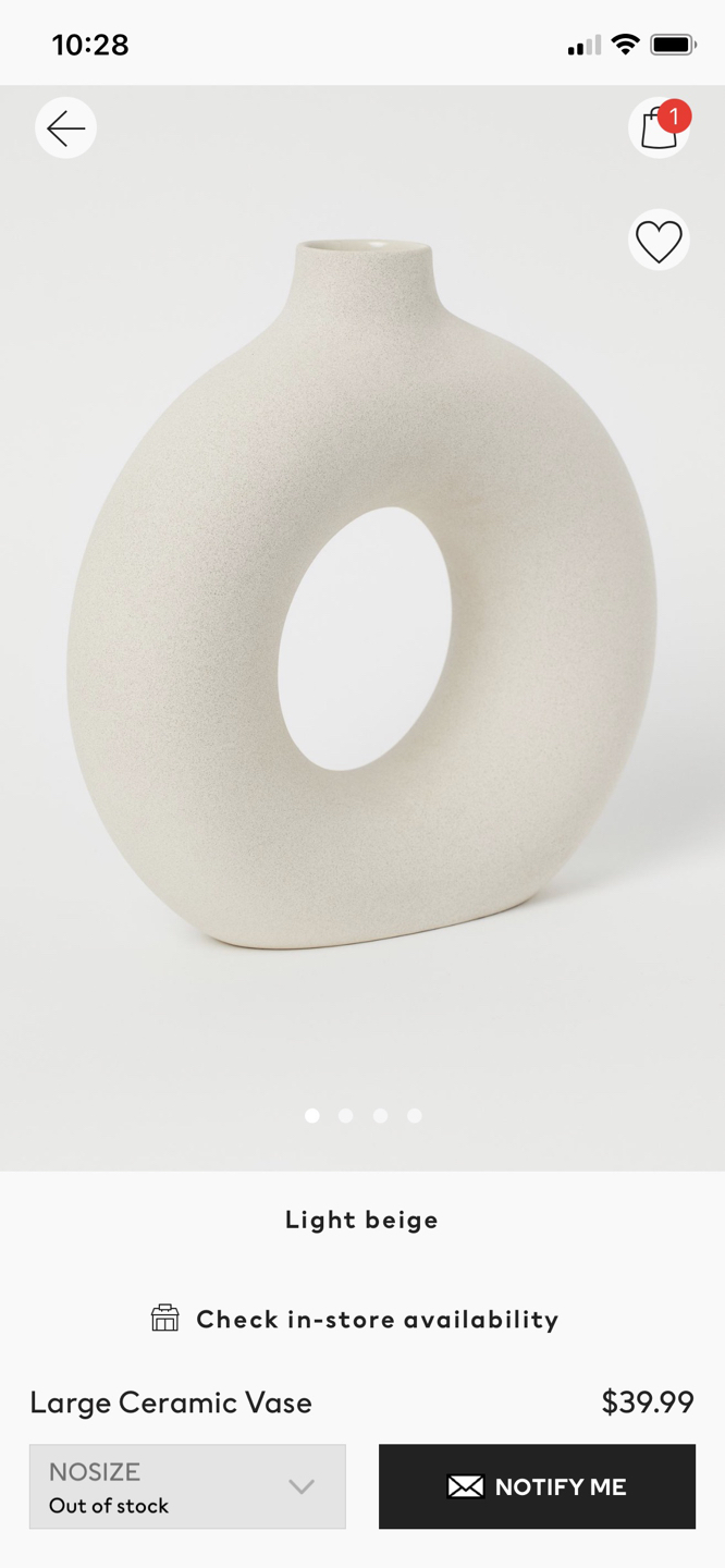 h&m ceramic vase 🎁 donut shape thumbnail