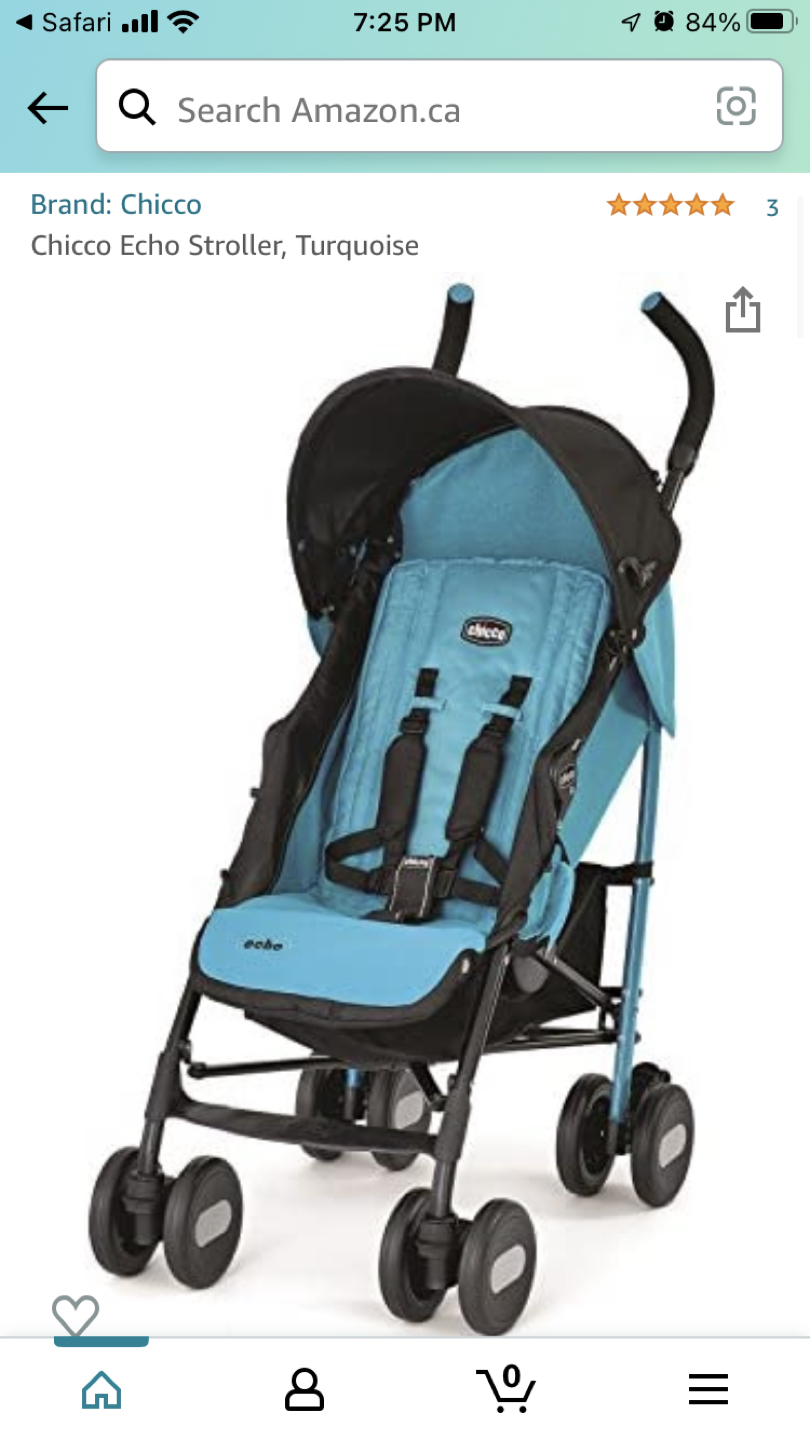 Chicco Echo Lightweight Travel Stroller Blue
