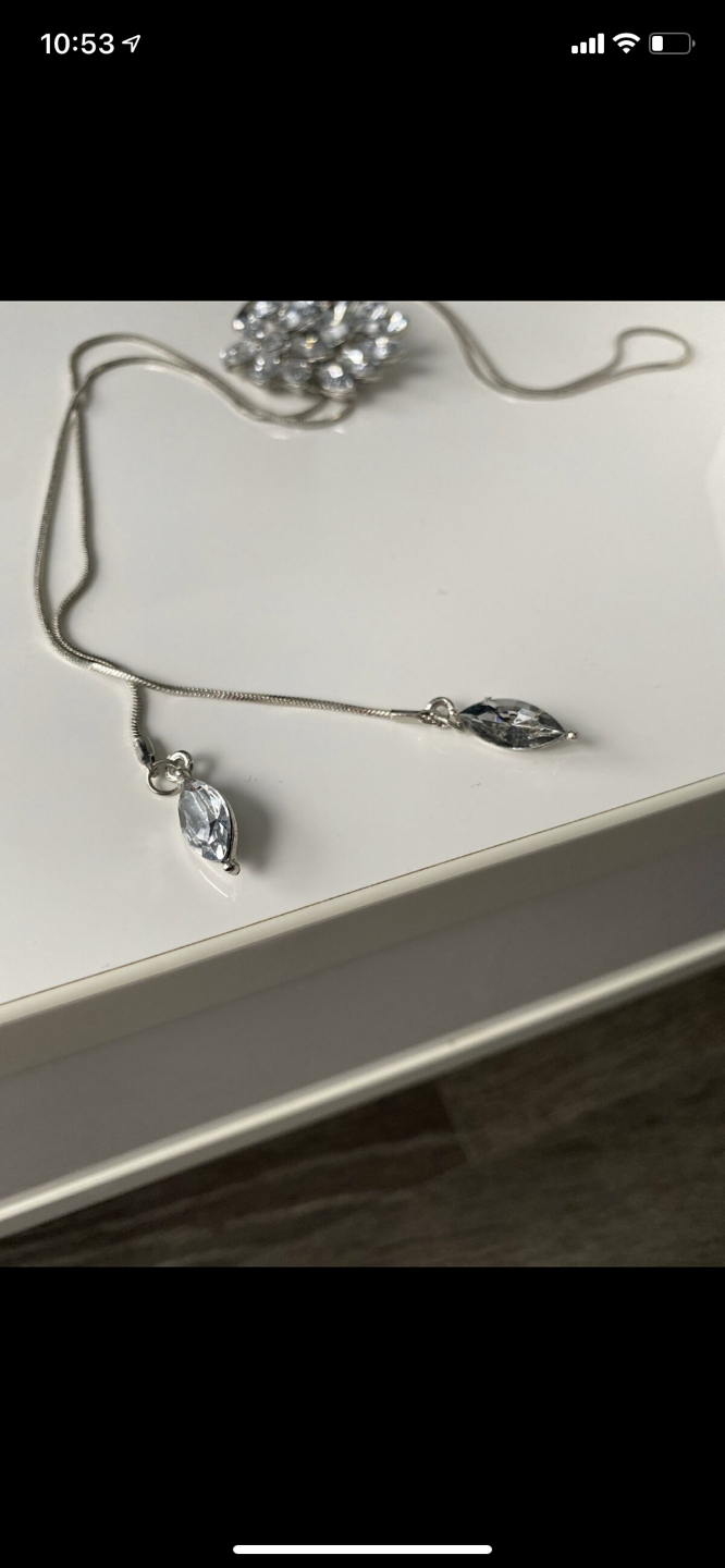 Louise Elliot Sparking Silver White Swan Necklace