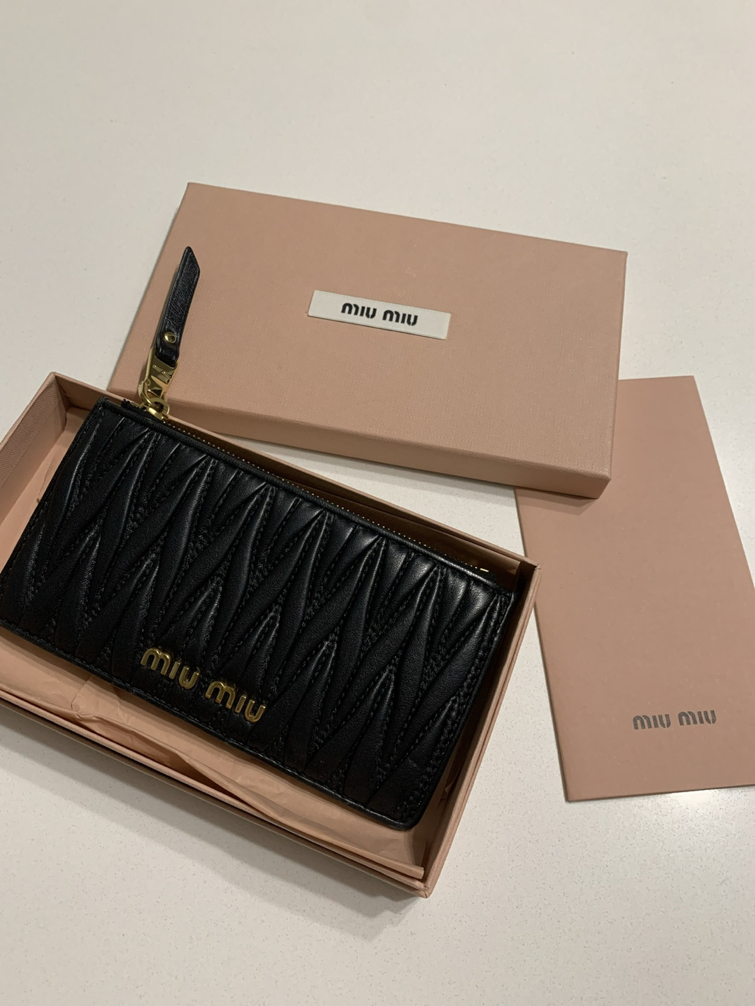 Miu Miu Matelasse card zip wallet thumbnail