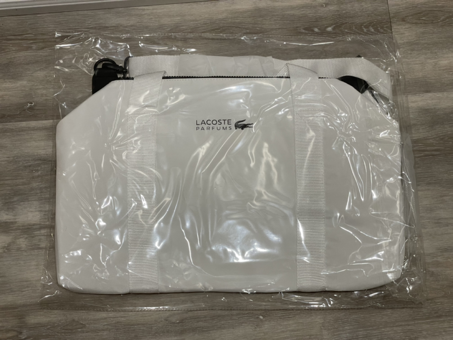 (New) Lacoste Duffel Bag White Bag