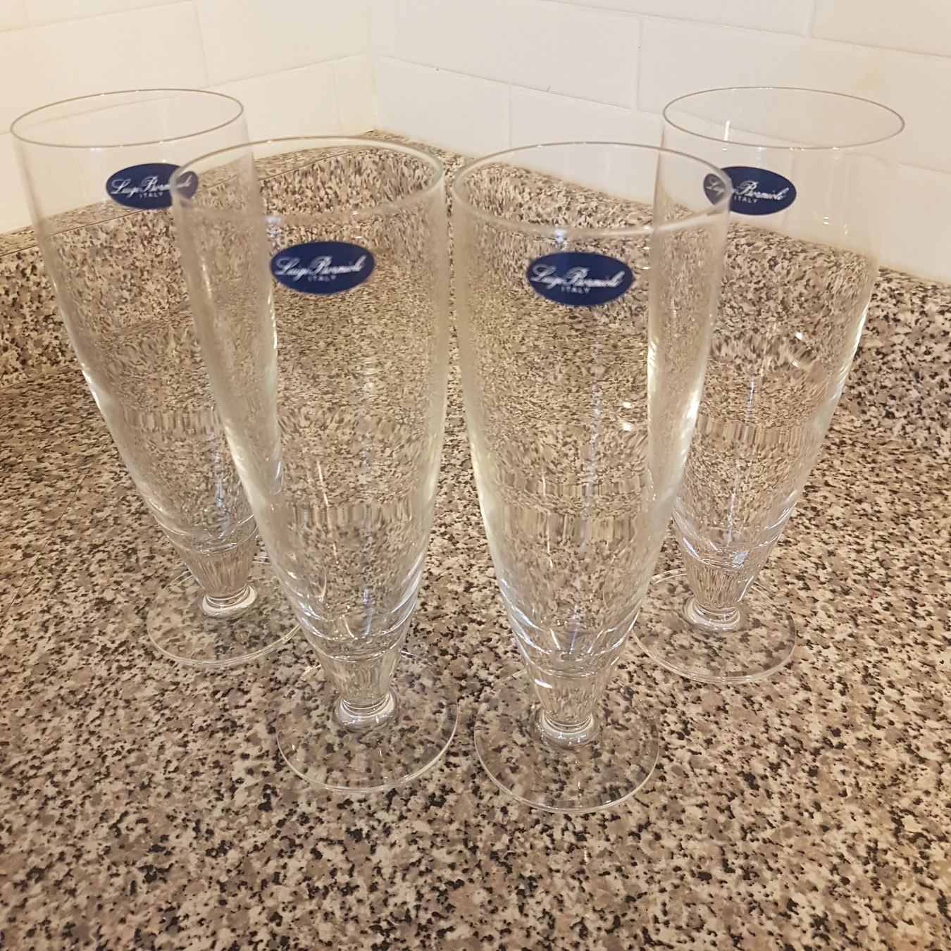 Footed Pilsner Glass Set of 4 - BNIB - photo 3