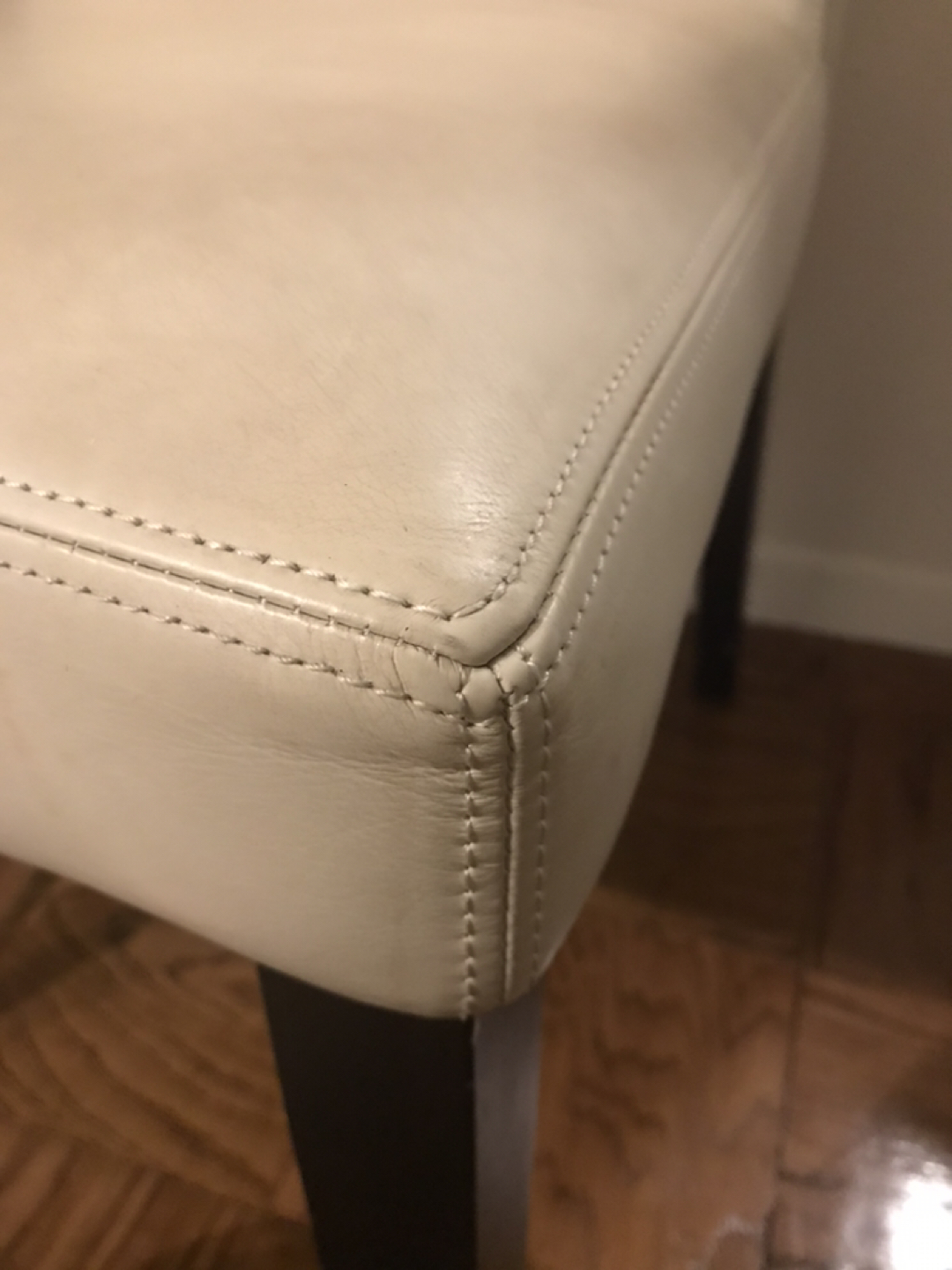 West Elm Porter Ivory Leather Dining Chairs - photo 4