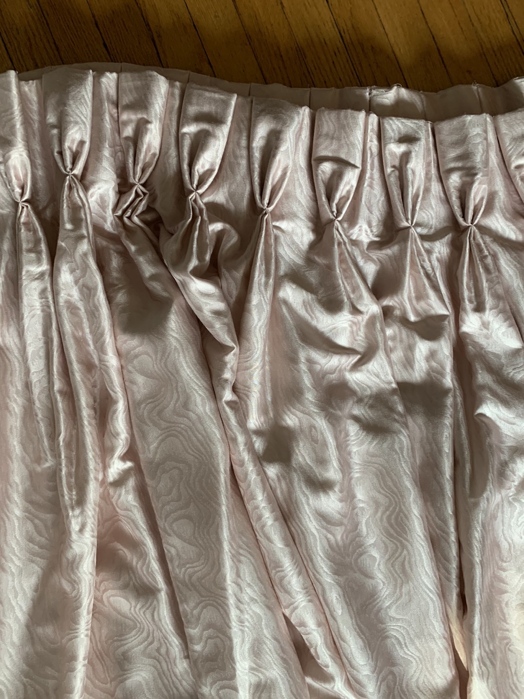 Pair of huge dusty rose curtains (12’ wide x 7’ long) thumbnail