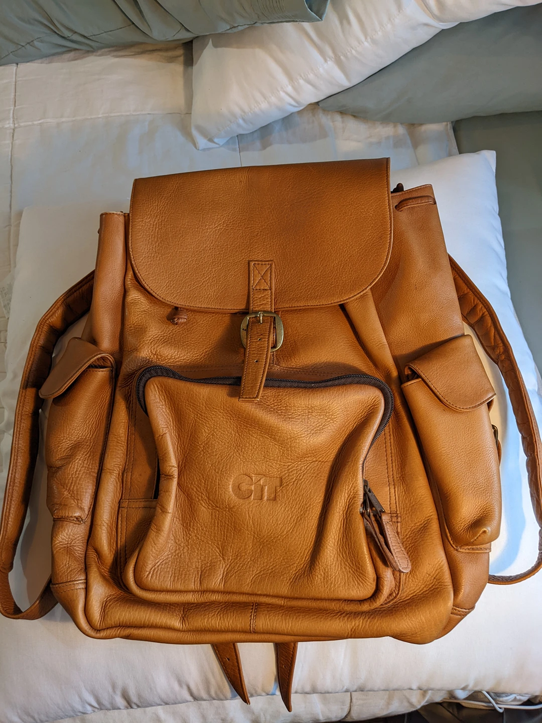 Tan Leather Backpack thumbnail