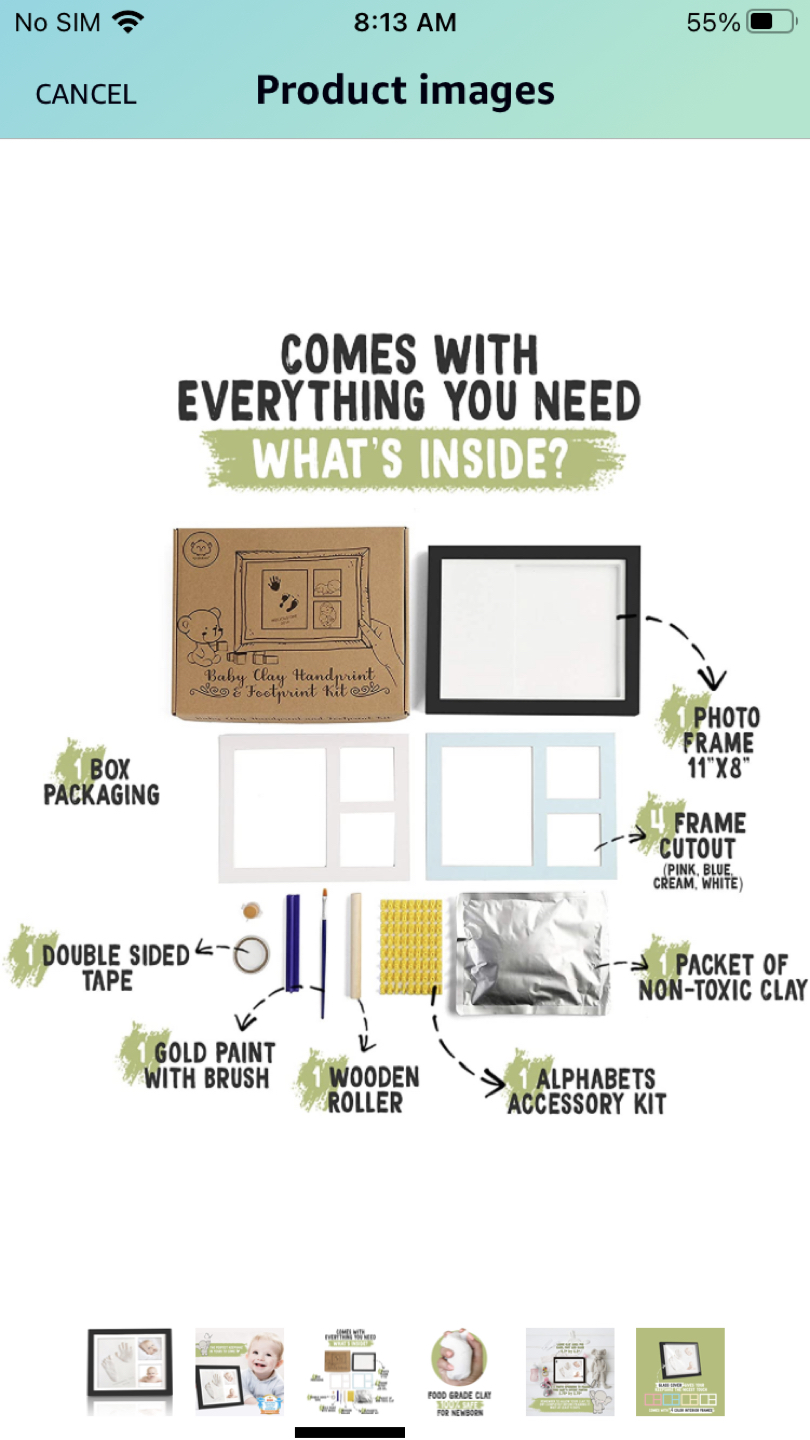 Baby handprint footprint keepsake frame image indicator(4)