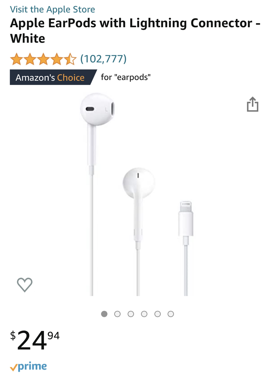 Apple iphone earpods thumbnail