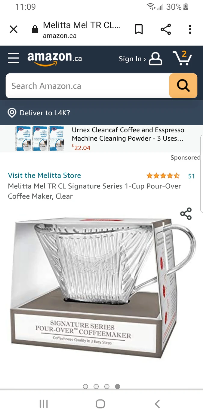 Brand new -Melitta pour over coffee maker 새것 - photo 2