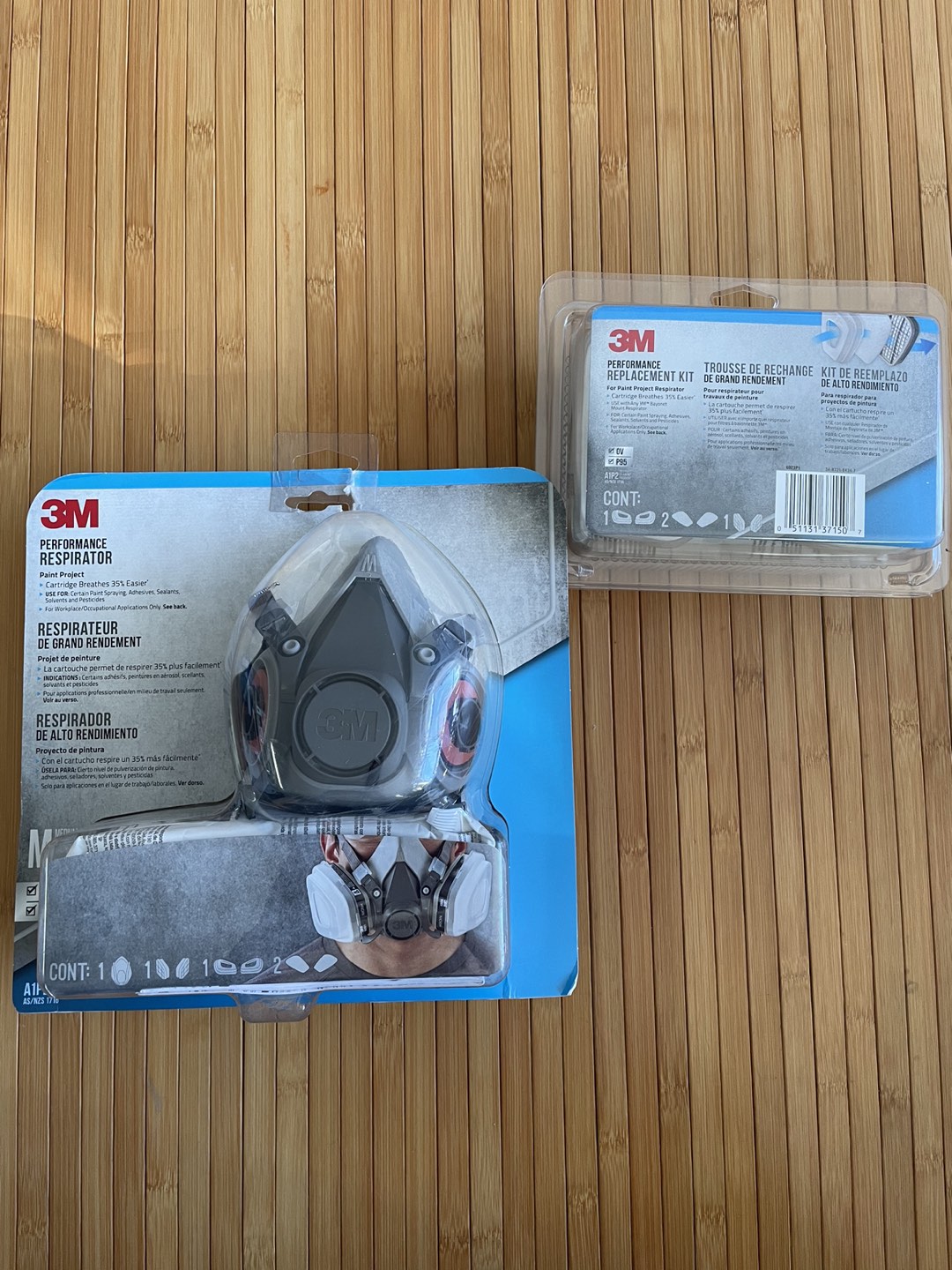 3M performance OV/P95 respirator with replacement filter. thumbnail