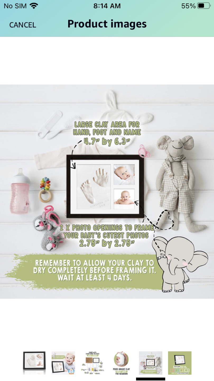 Baby handprint footprint keepsake frame image indicator(6)