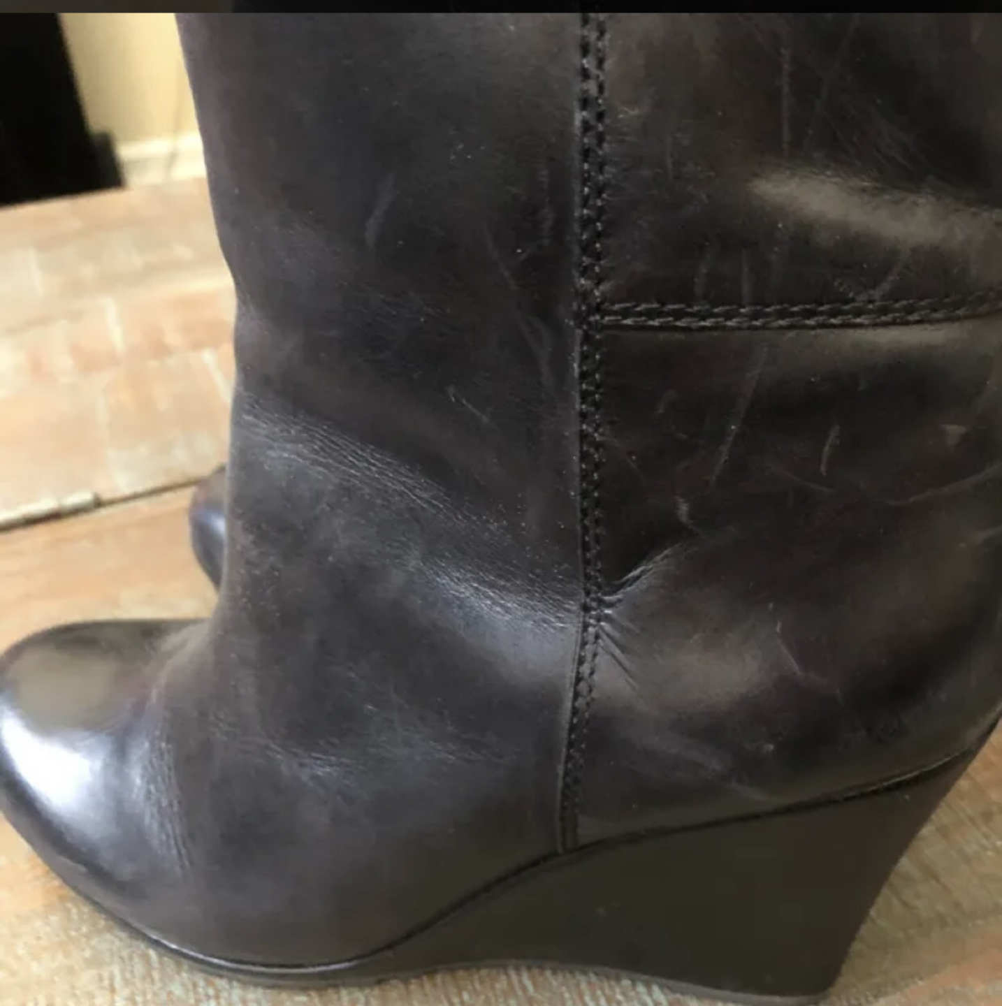 All leather wedge boots Sz.9 image indicator(4)
