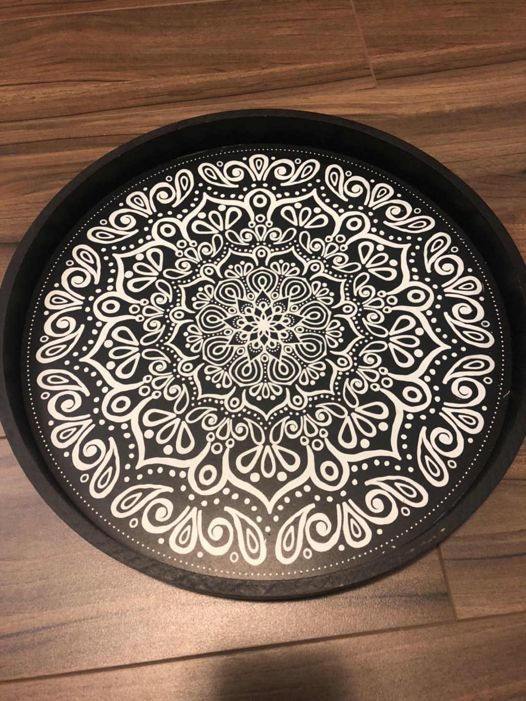 Beautiful Wooden Black & White Serving Tray thumbnail