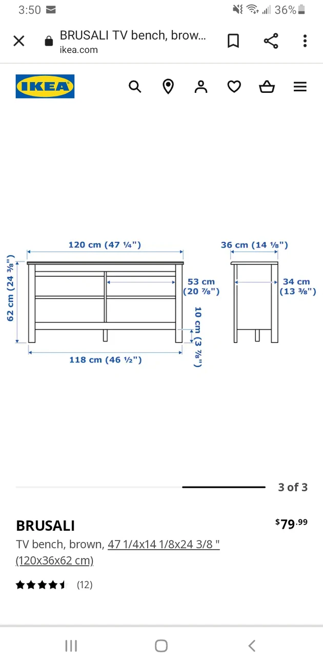 Ikea Brusali TV Bench/ Console - photo 4