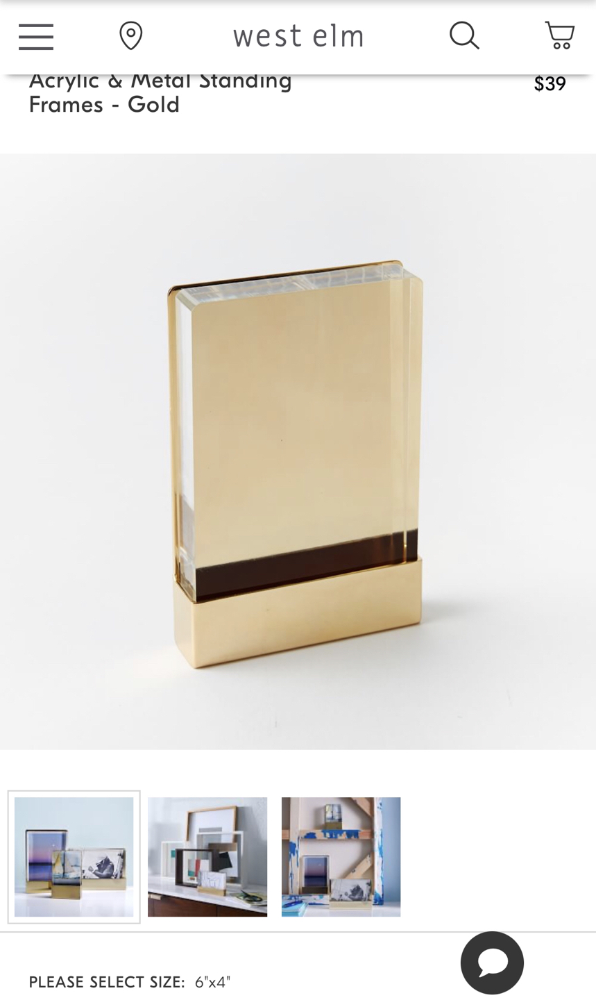 West Elm 4x 6 metal picture frame