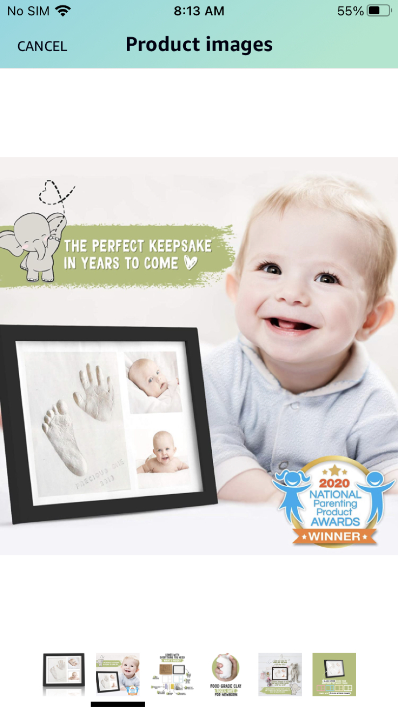 Baby handprint footprint keepsake frame image indicator(3)