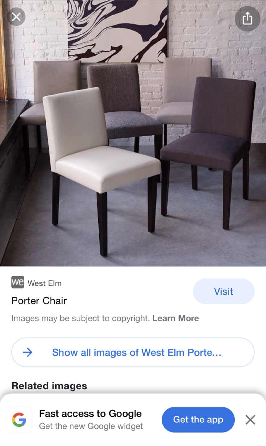 West Elm Porter Ivory Leather Dining Chairs